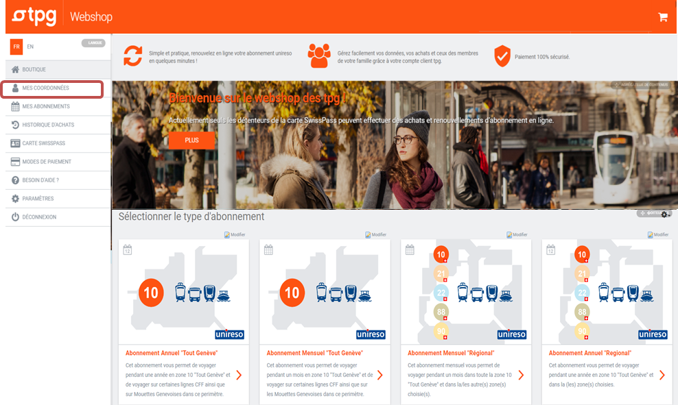 menu coordonnees webshop