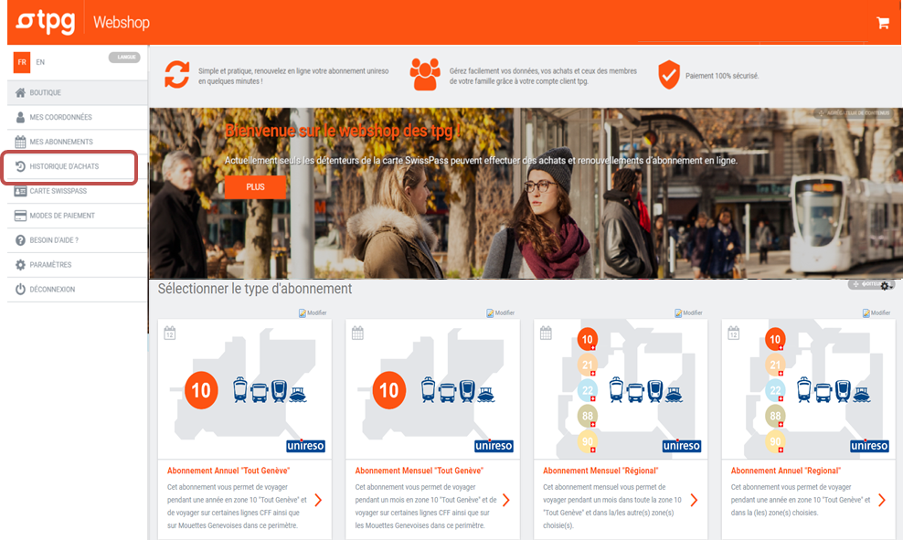 menu historique achat 1 webshop 0