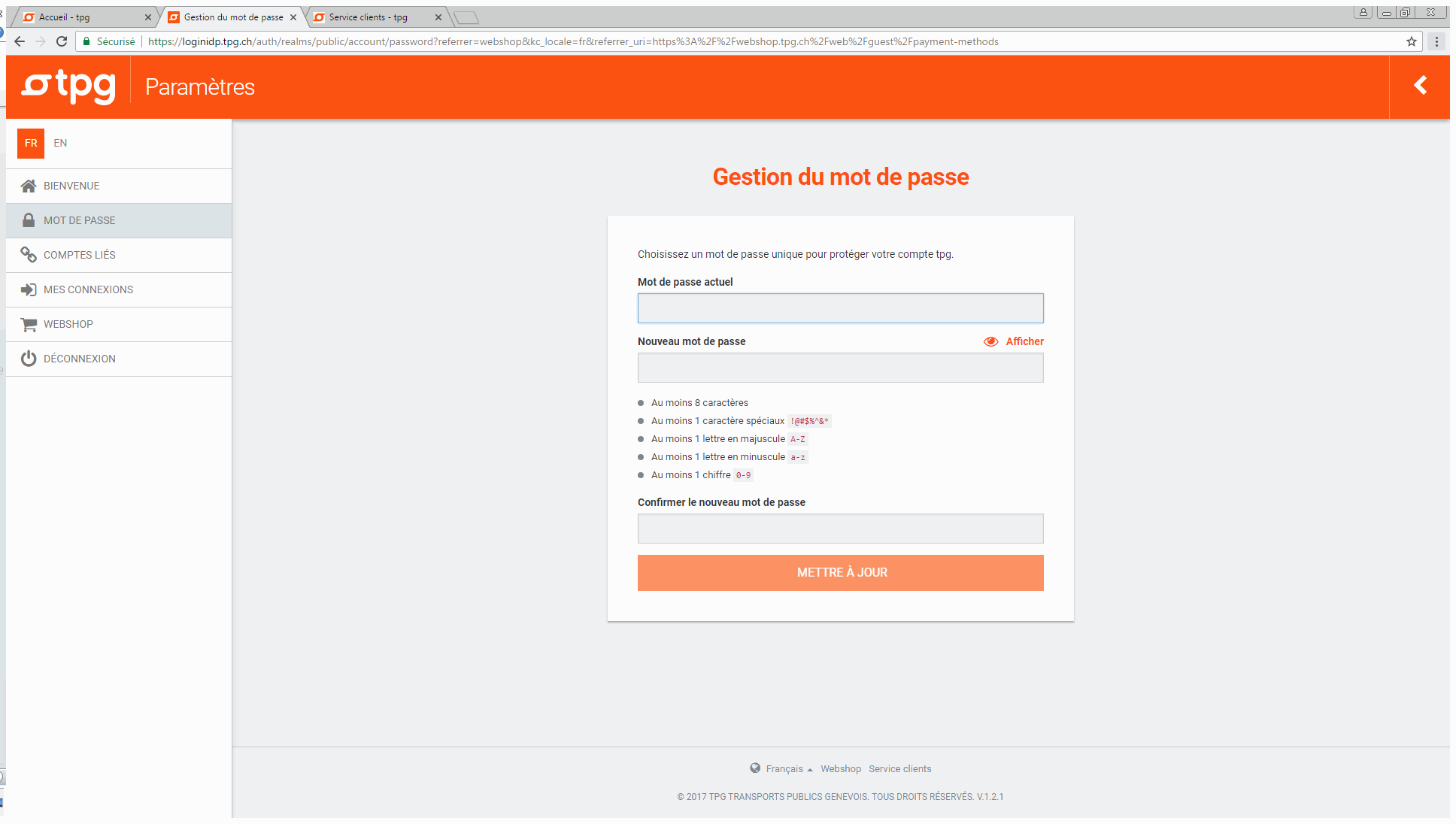 menu parametre 1 webshop