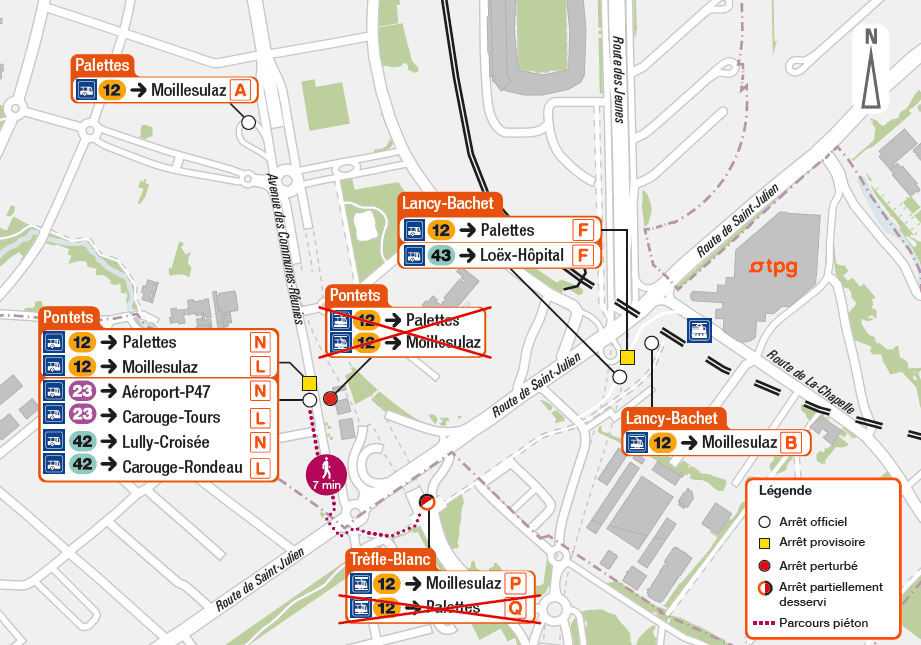 plan coupure tram 12 bachet travaux