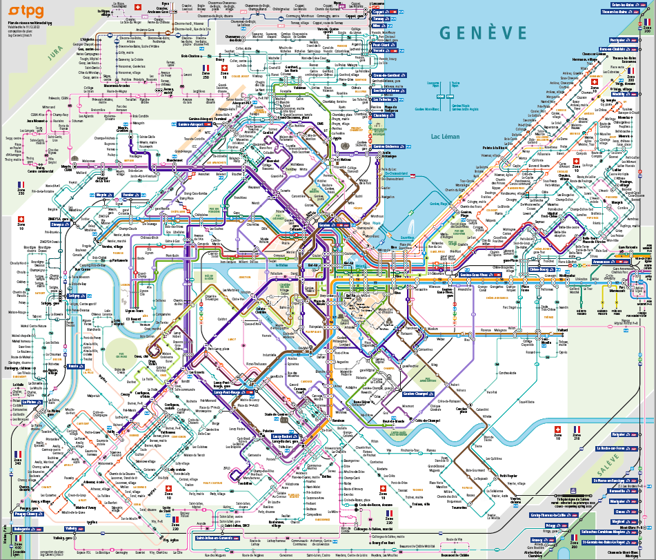 Genève Plan de réseau diurne