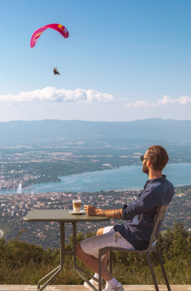 vue café parapente salève